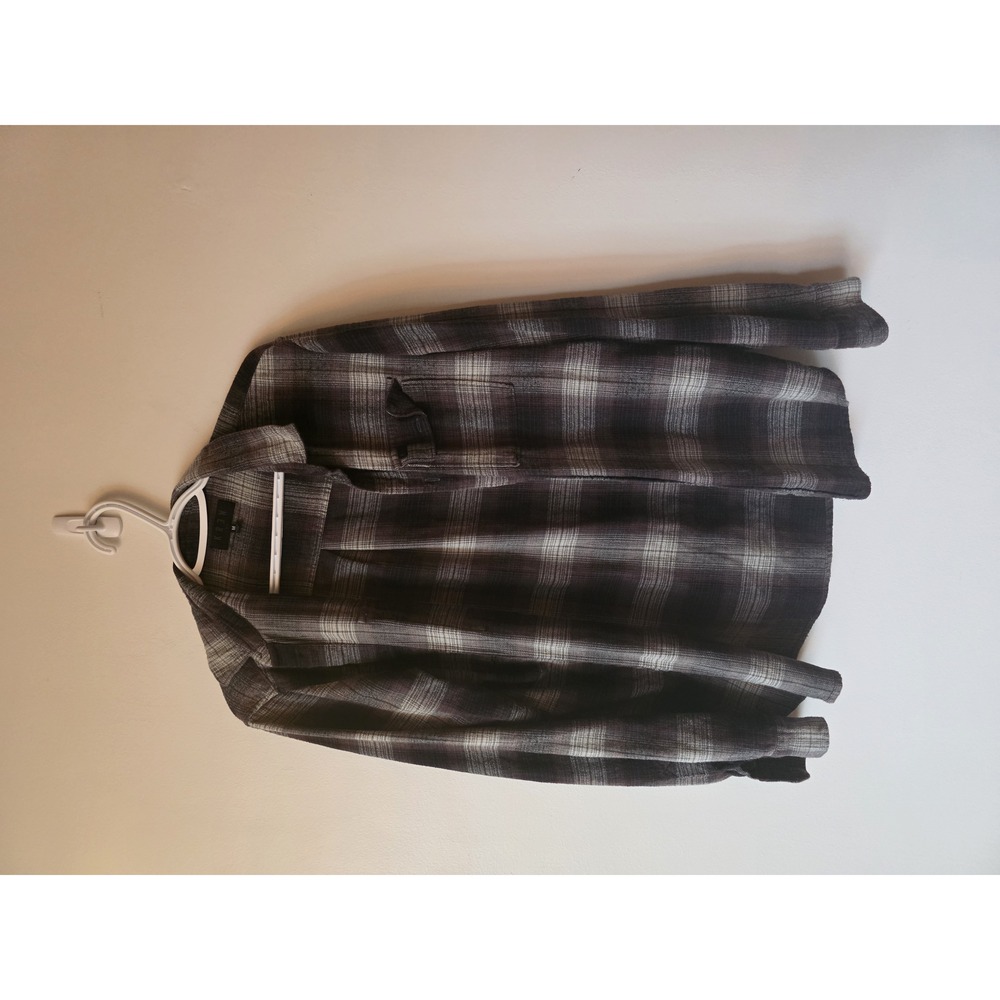 KREW Grey Plaid Flannel Button-Up Shirt